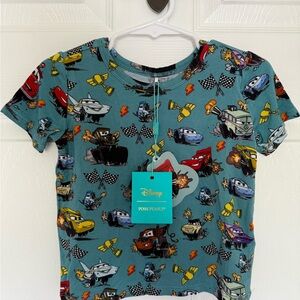 Posh Peanut Blue Short Sleeve Tee with Playful Print